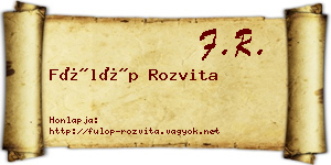 Fülöp Rozvita névjegykártya